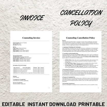 Counseling Forms Bundle Editable Counseling Intake Form Printable Counseling Informed Consent Form Psychotherapy Mental Health Intake Forms