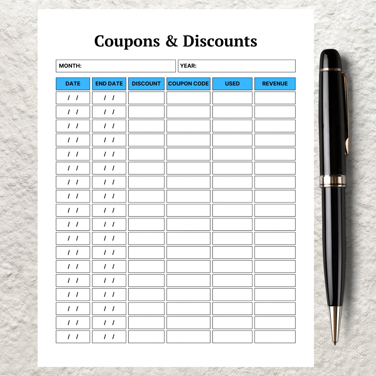 Coupon Code Tracker Template Printable Coupon Organizer Discount Tracker Coupon Log Shopping Discount Code List Promo Code Coupon Log