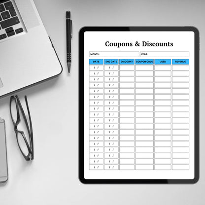 Coupon Code Tracker Template Printable Coupon Organizer Discount Tracker Coupon Log Shopping Discount Code List Promo Code Coupon Log