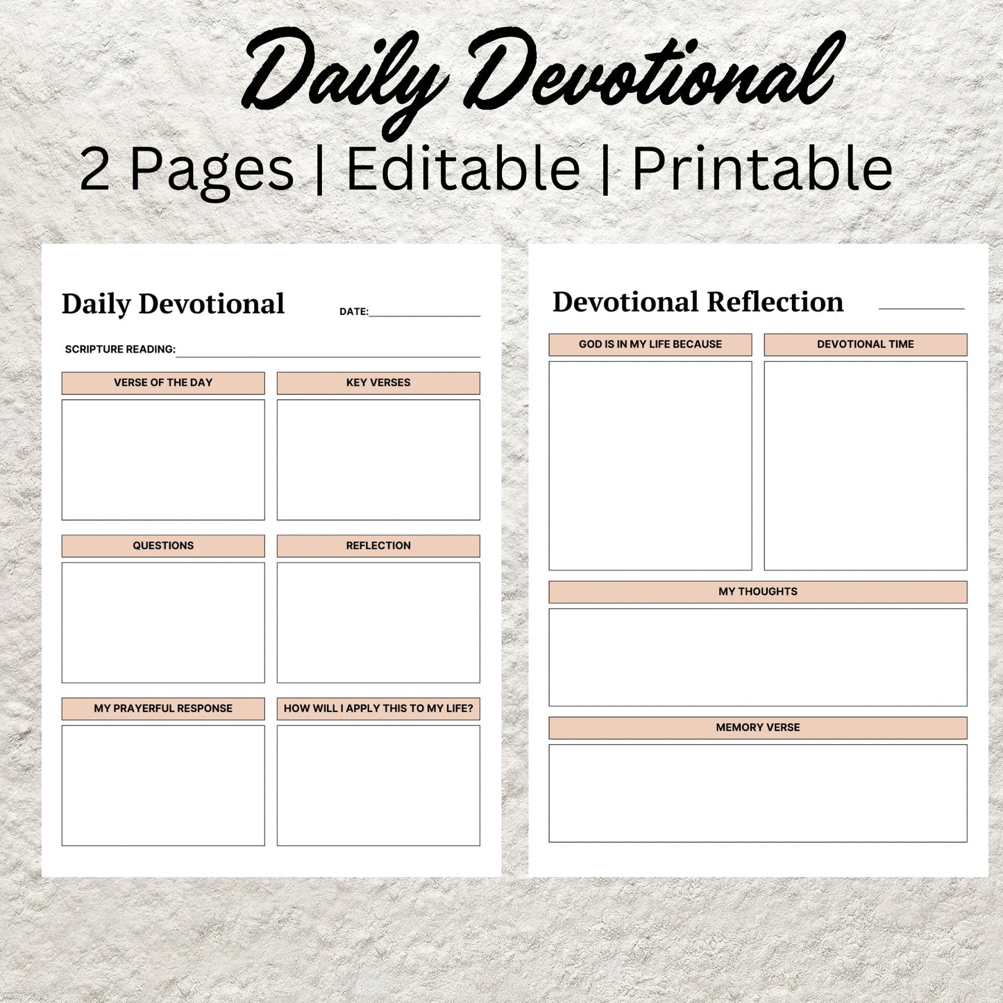 Daily Devotional Journal Template Printable Bible Study Christian Faith Prayer Journal Planner Daily Devotional Bible Scripture Insert