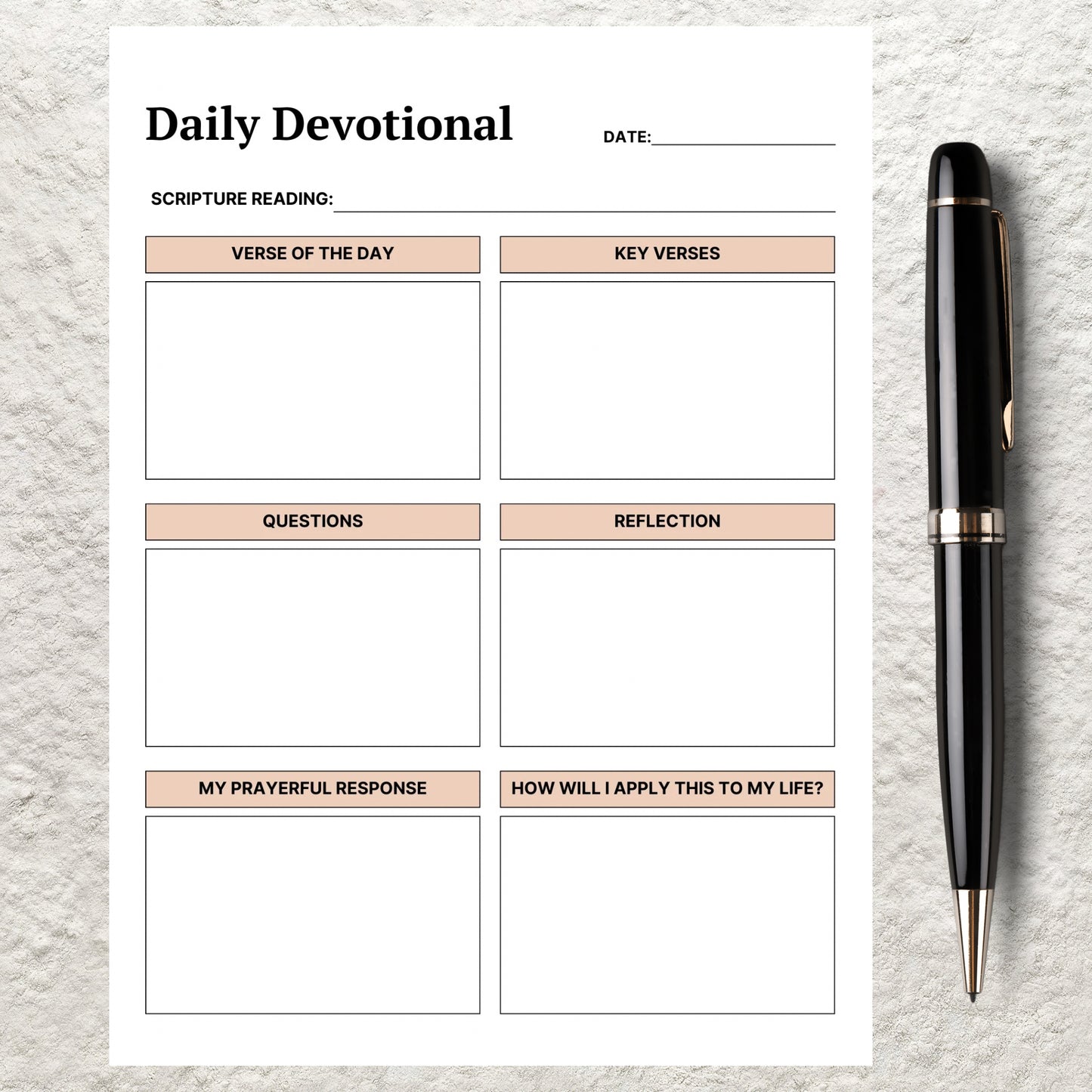 Daily Devotional Journal Template Printable Bible Study Christian Faith Prayer Journal Planner Daily Devotional Bible Scripture Insert