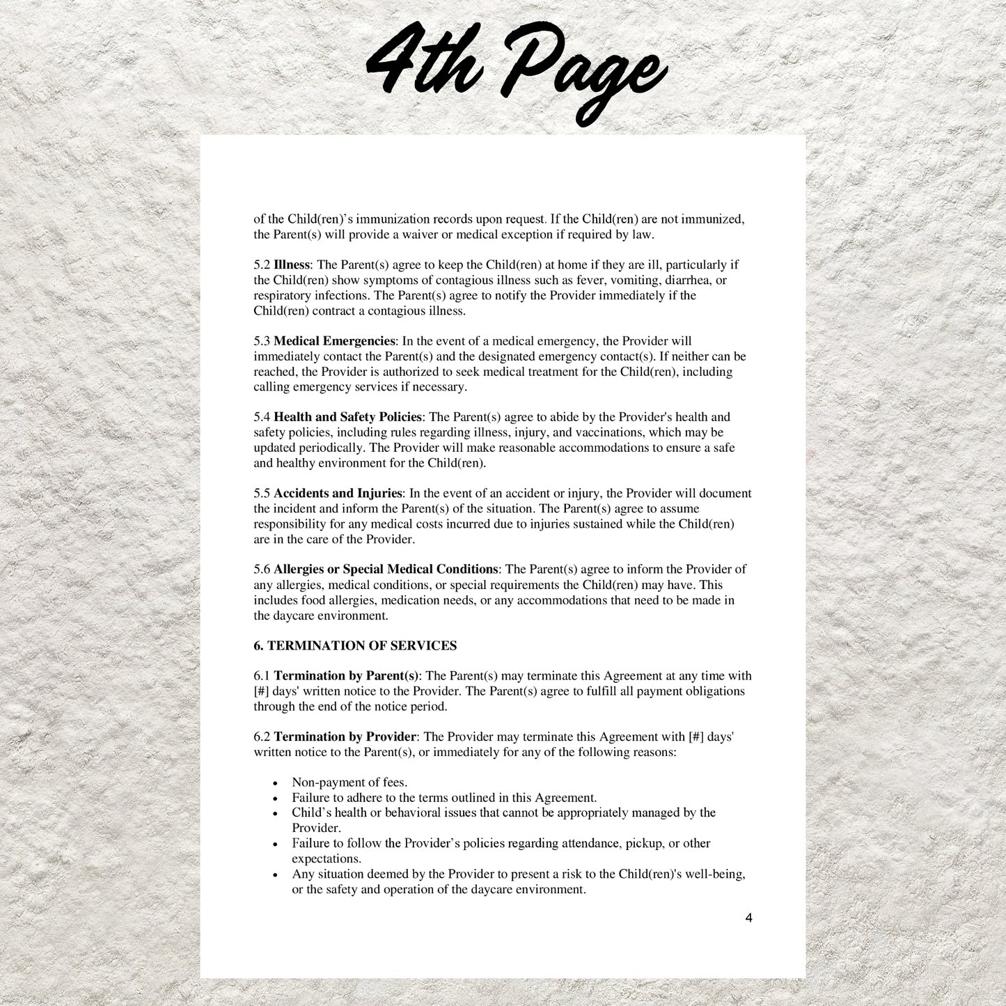 Daycare Contract Template Editable Home Daycare Contract Agreement Printable Childcare Contract Daycare Agreement Childcare Business Forms