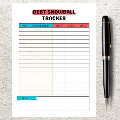 Debt Snowball Tracker Template Printable Debt Payoff Tracker Debt Payment Budget Planner Debt Tracker Log  Finance Planner Debt Payments