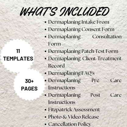 Dermaplaning Forms Bundle Editable Dermaplaning Consent Form Dermaplaning Facial Consultation Form Facial Intake Form Esthetician Forms