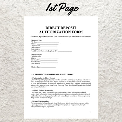 Direct Deposit Authorization Form Template Editable Employee Direct Deposit Request Form Printable Employee Onboarding Process Document Form