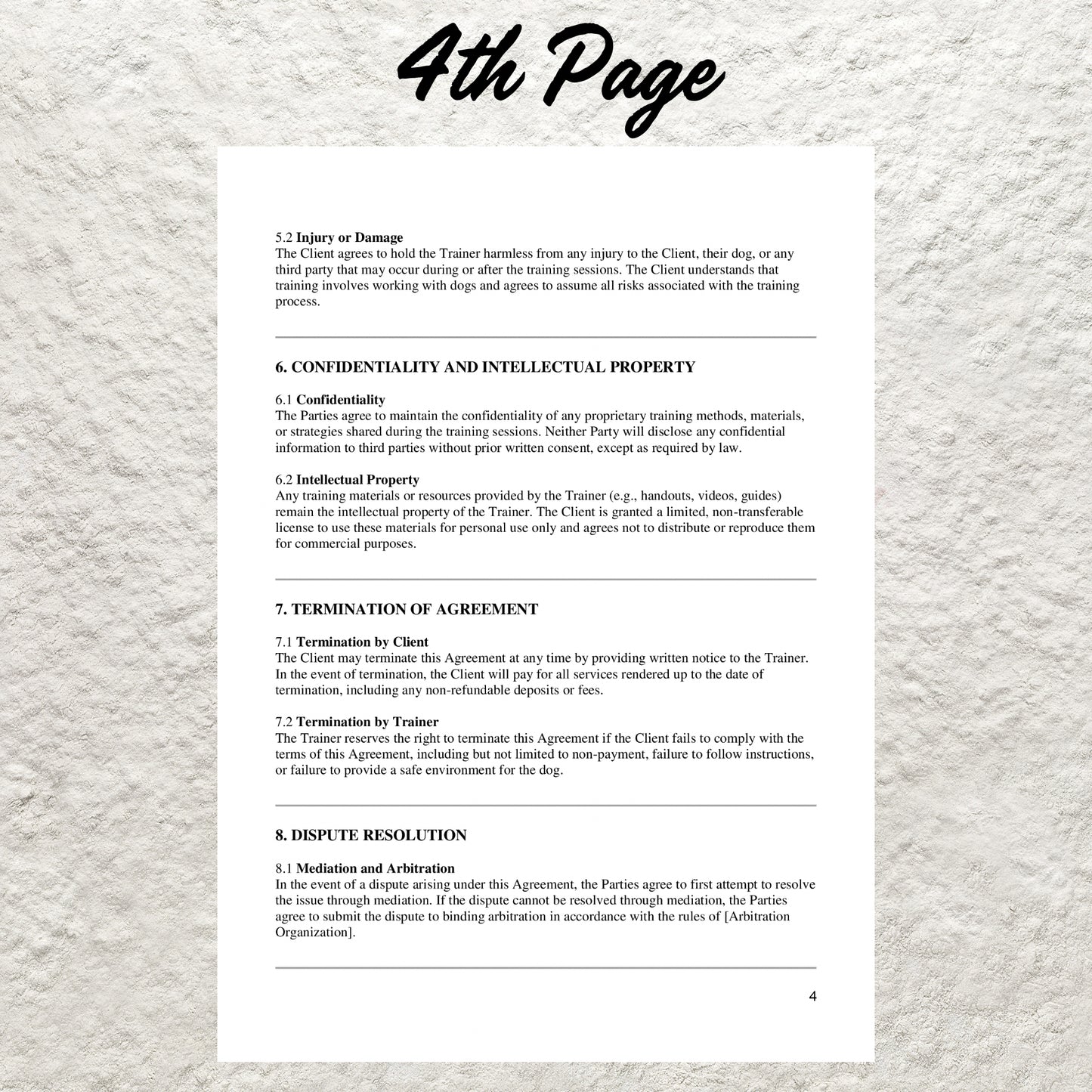 Dog Training Service Agreement Template Editable Dog Training Contract Printable Dog Trainer Contract Pet Training Business Client Forms