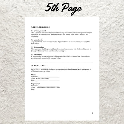 Dog Training Service Agreement Template Editable Dog Training Contract Printable Dog Trainer Contract Pet Training Business Client Forms