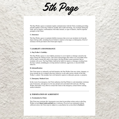 Dog Walking Contract Template Editable Dog Walking Service Agreement Form Printable Dog Walker Service Contract Agreement Pet Sitter Form