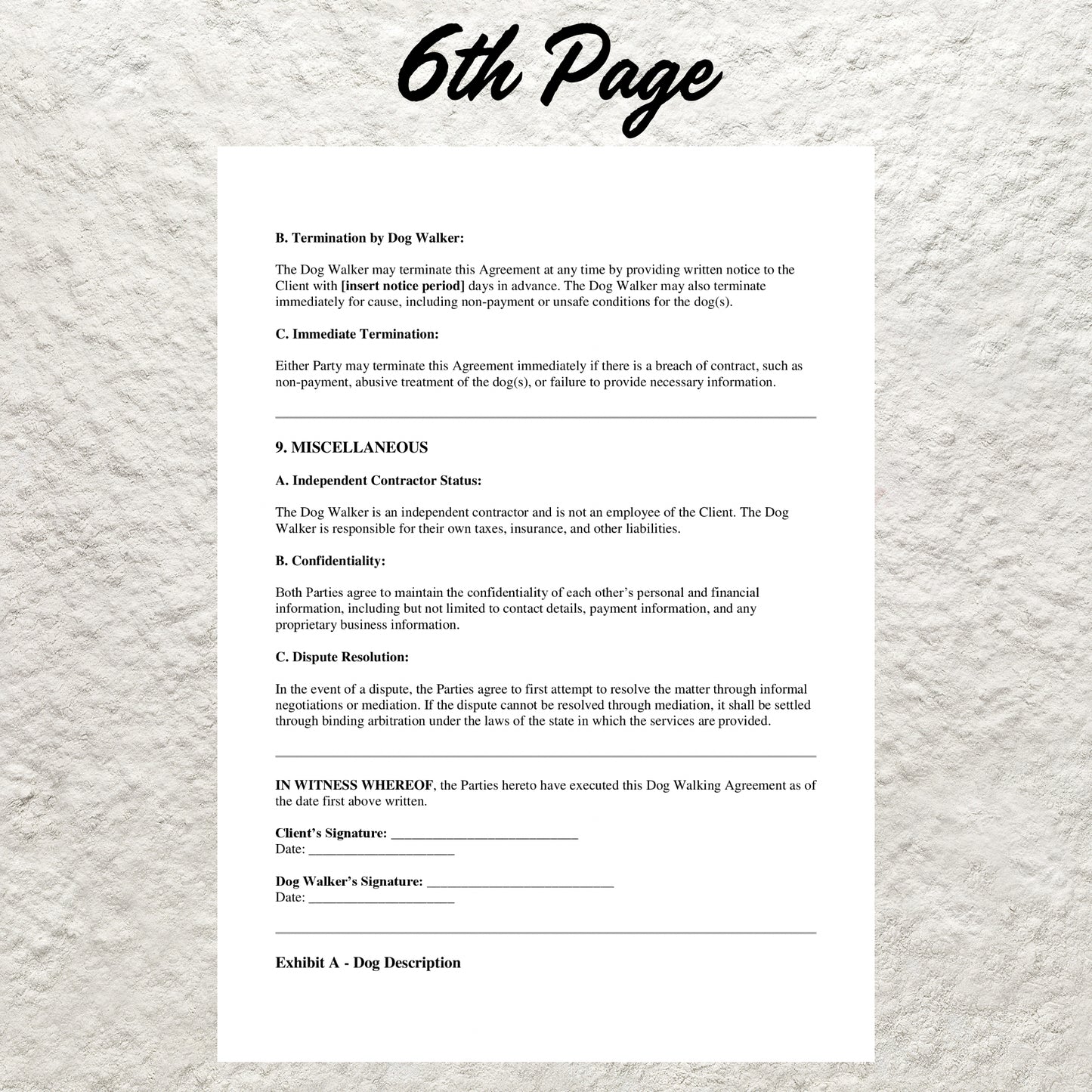 Dog Walking Contract Template Editable Dog Walking Service Agreement Form Printable Dog Walker Service Contract Agreement Pet Sitter Form