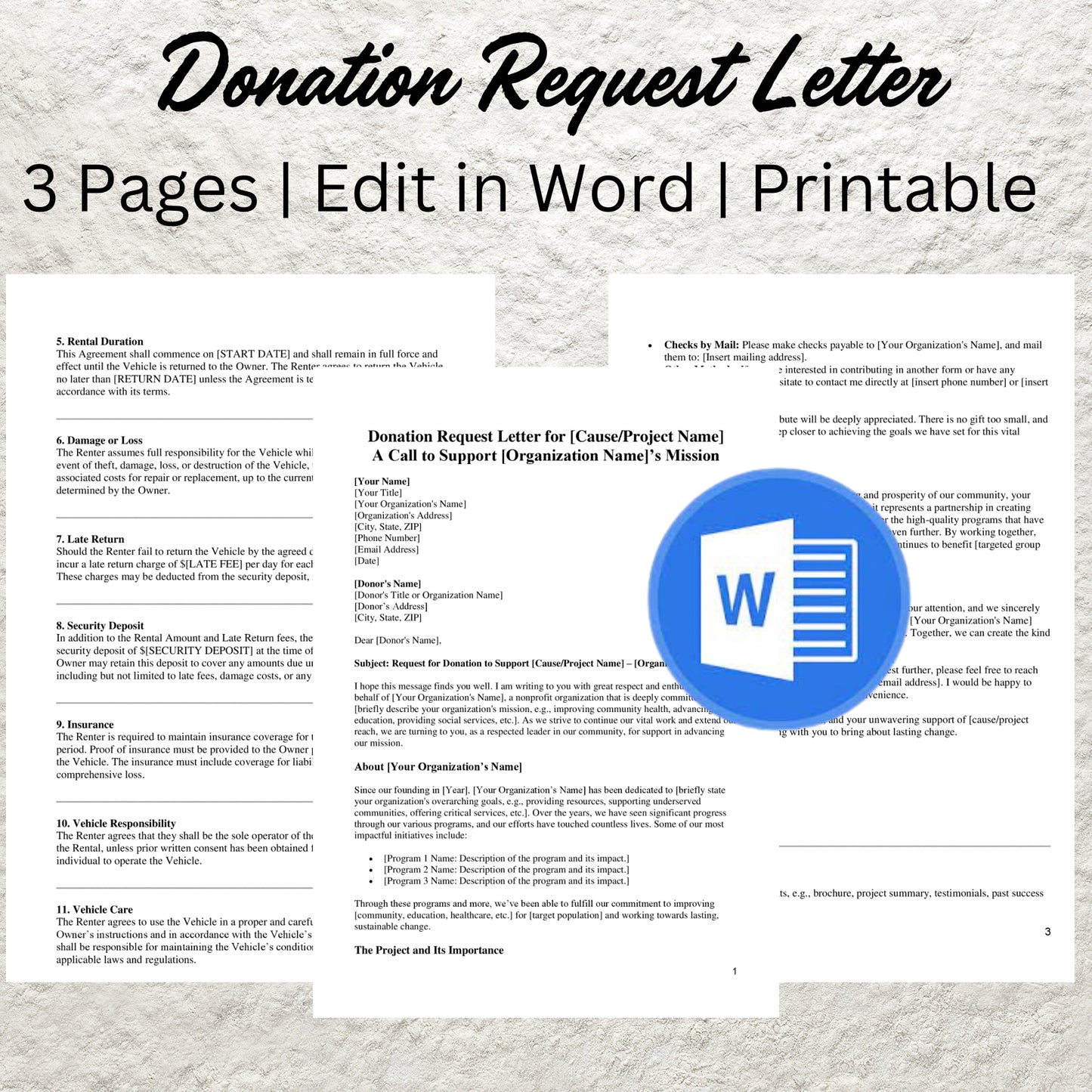 Donation Request Letter Form Template Printable Donation Request Letter Printable Fundraising Letter Donation Receipt Non Profit Template