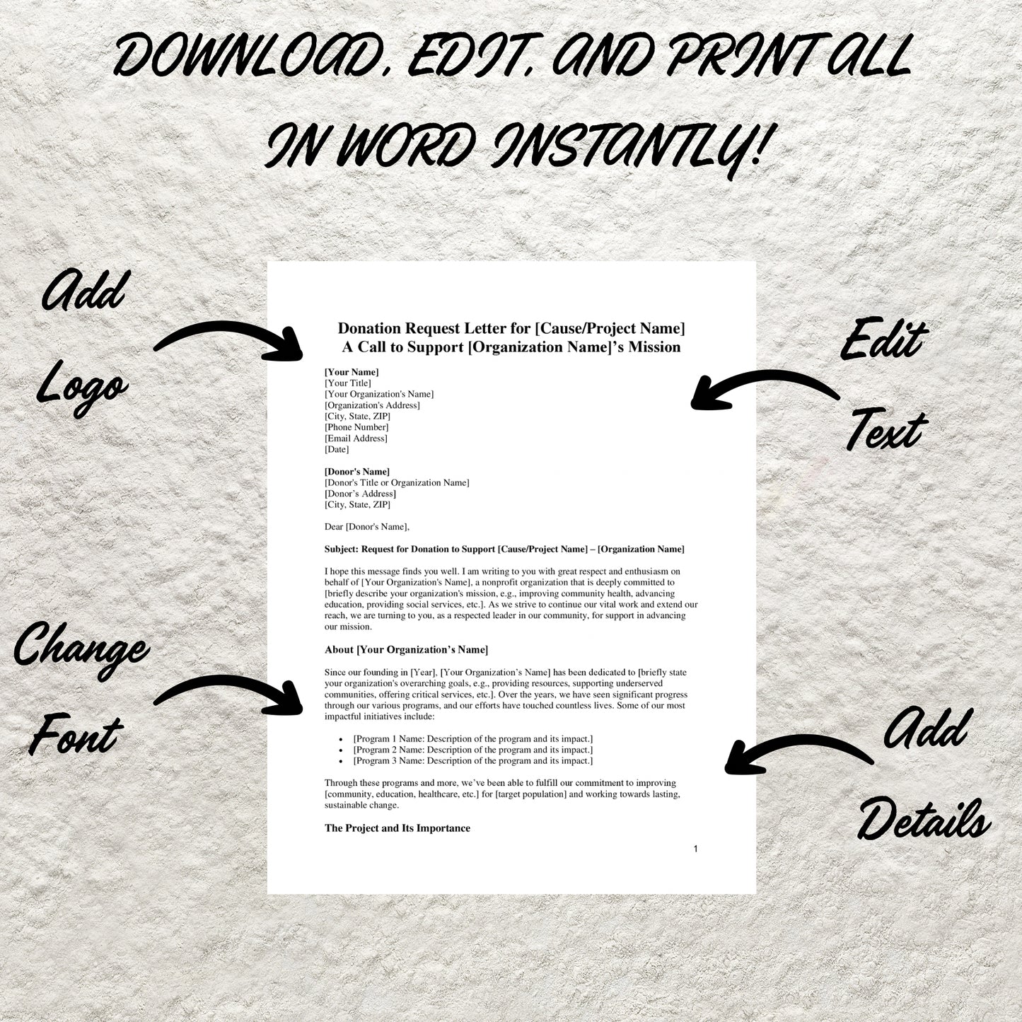 Donation Request Letter Form Template Printable Donation Request Letter Printable Fundraising Letter Donation Receipt Non Profit Template