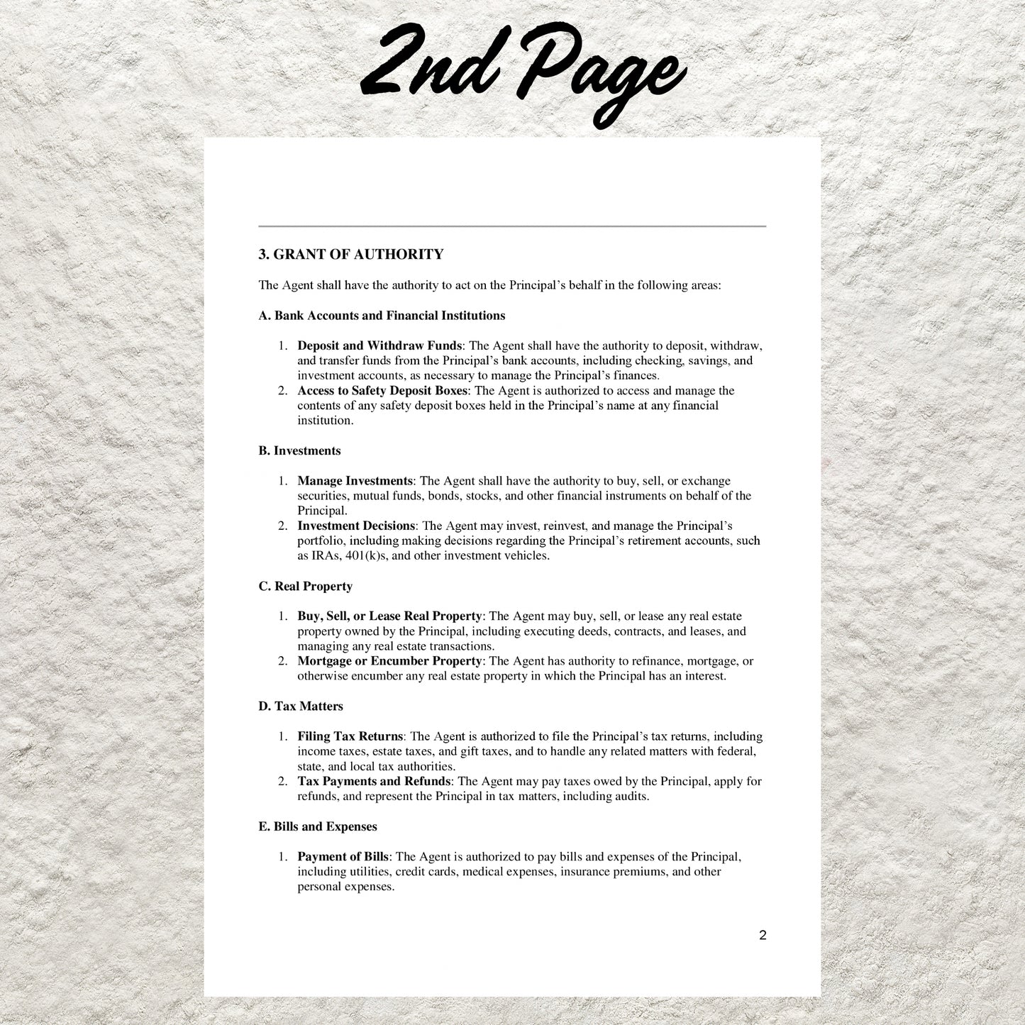 Durable Financial Power of Attorney Form Template Editable POA Form Printable Financial Power of Attorney Form Power of Attorney Agreement