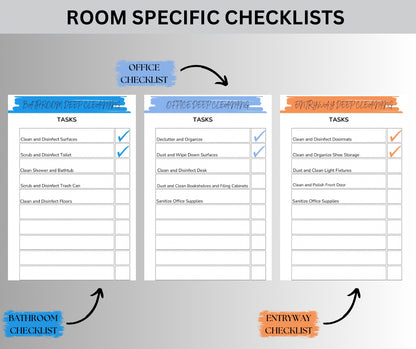 Editable Cleaning Planner Bundle ADHD Cleaning Schedule Cleaning Checklist Weekly Monthly Yearly Household Family Chore Chart List Template