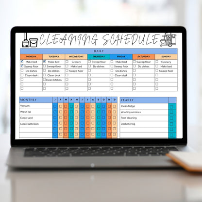 Editable Cleaning Schedule Planner Canva Template Cleaning Checklist ADHD Cleaning Planner Weekly House Chores Household Chore Chart List