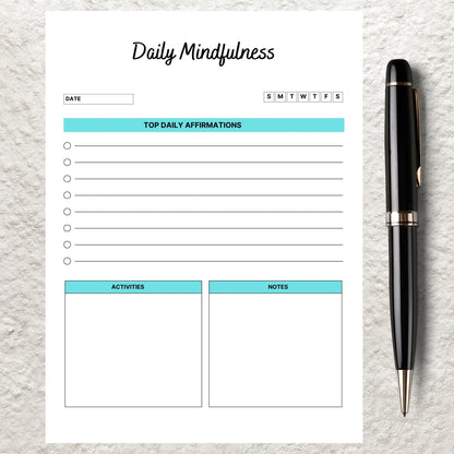 Editable Daily Wellness Planner Template Printable Self Care Routine Journal Wellness Tracker Mental Health Daily Planner Mindfulness Track