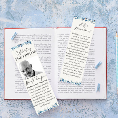 Editable Funeral Bookmark Template Celebration of Life Memorial Bookmark Funeral Favor Keepsake In Memory Canva Funeral Bookmark Template