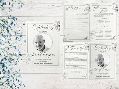 Editable Funeral Program Pamphlet Template Celebration of Life Order of Service Printable Obituary Template Funeral Memorial Program