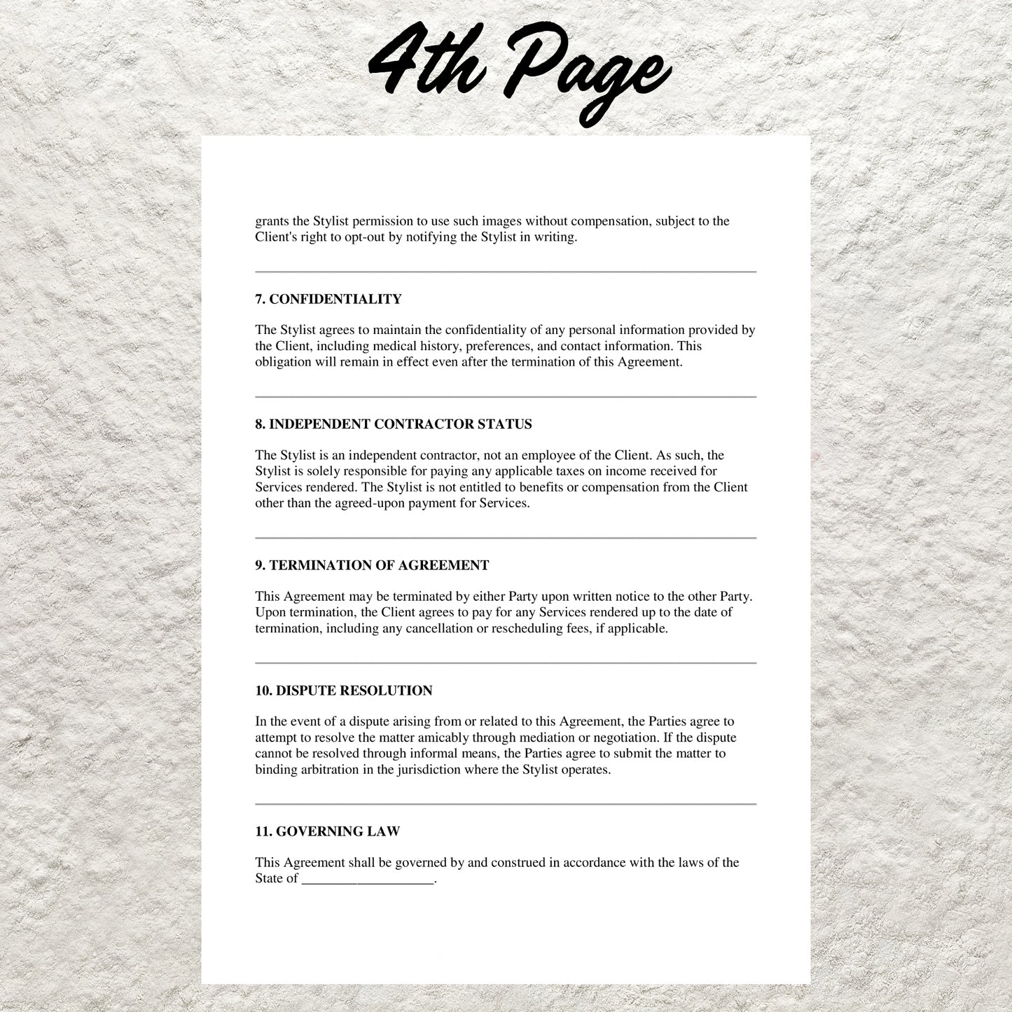 Editable Hairstyling Contract Template Printable Bridal Wedding Hairstyling Service Agreement Bridal Hair Services Contract Hairstylist Form