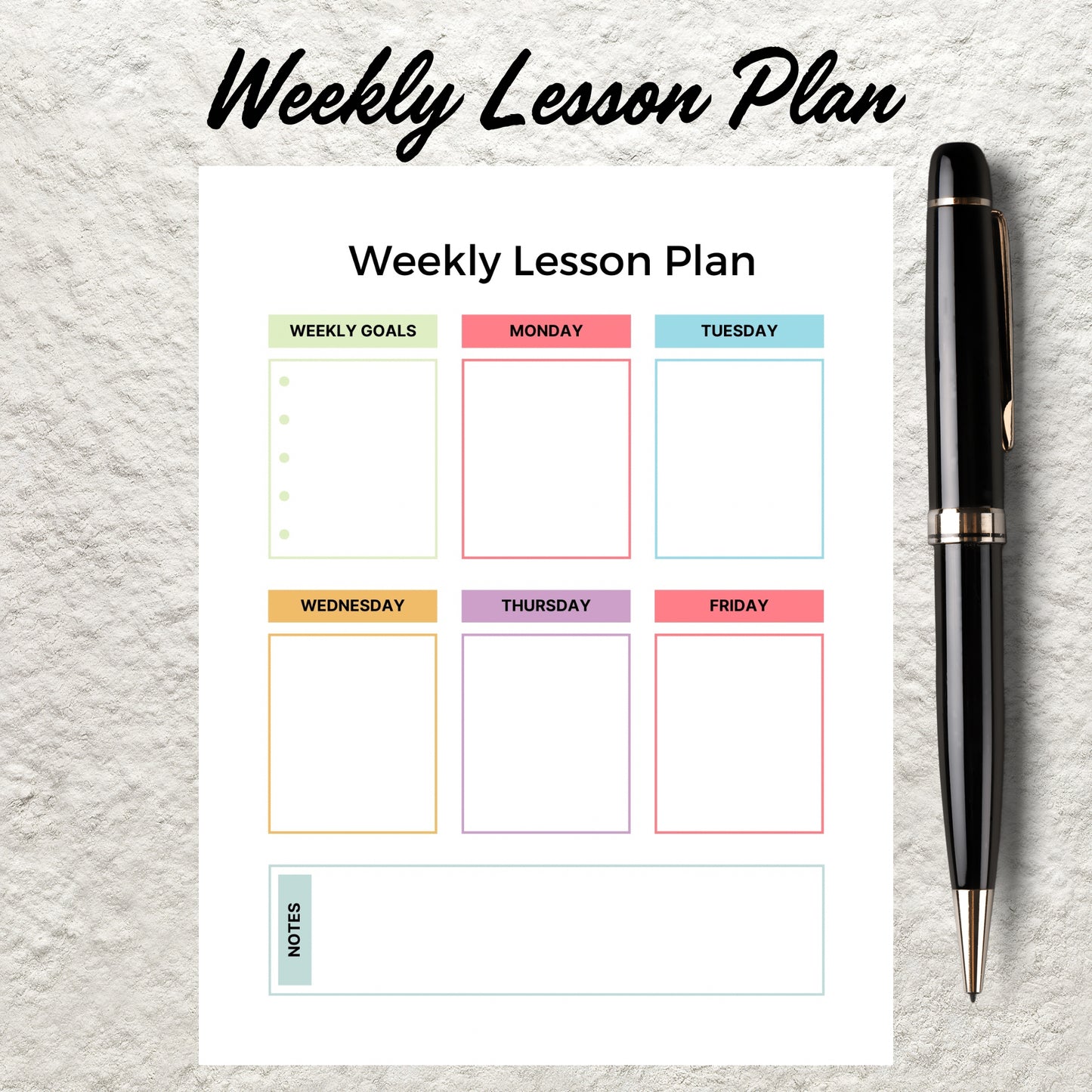 Editable Lesson Plan Template Printable Weekly Lesson Plan Homeschool Teacher Lesson Planner Simple Lesson Plan Book Sheet School Schedule