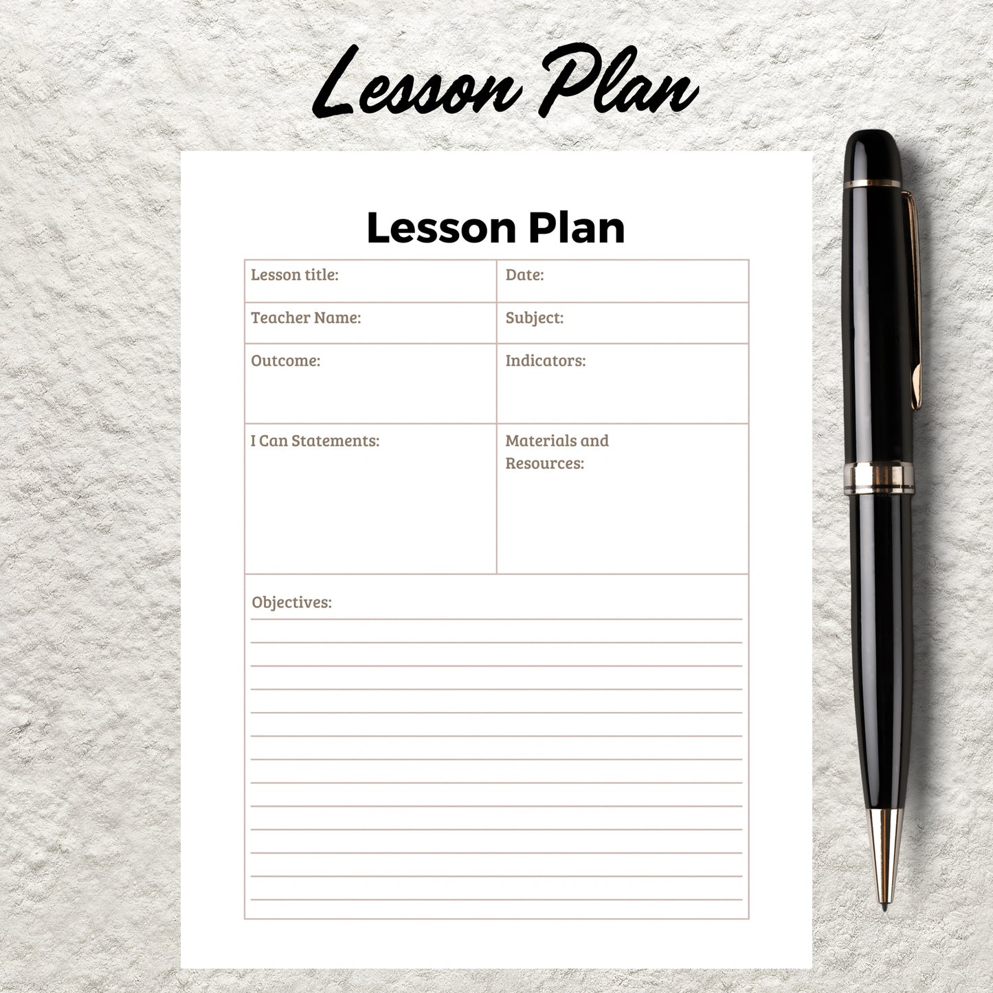 Editable Lesson Plan Template Printable Weekly Lesson Plan Homeschool Teacher Lesson Planner Simple Lesson Plan Book Sheet School Schedule