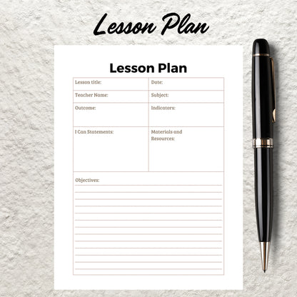 Editable Lesson Plan Template Printable Weekly Lesson Plan Homeschool Teacher Lesson Planner Simple Lesson Plan Book Sheet School Schedule