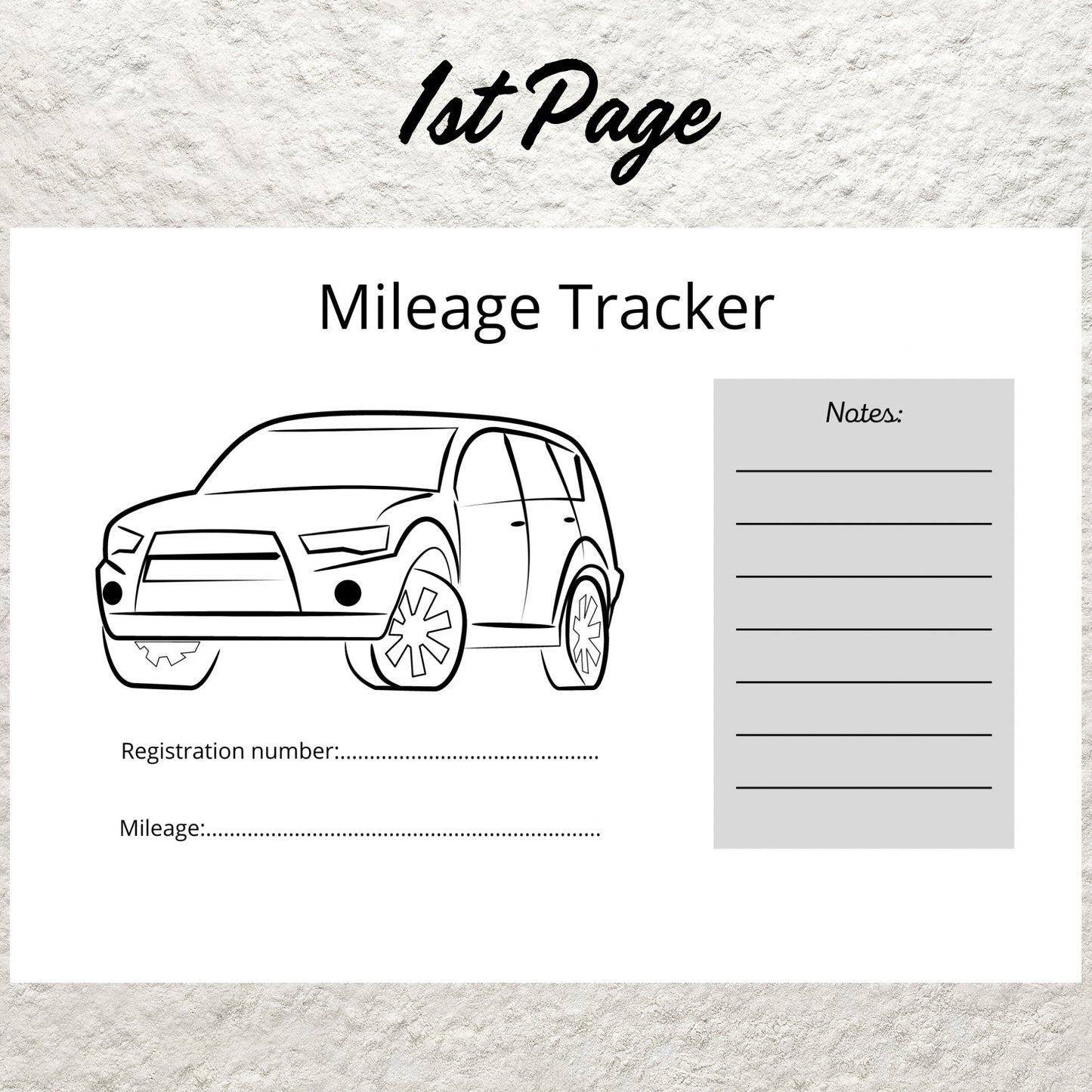 Editable Mileage Tracker Template Printable Mileage Log Work Trip Miles Tracker Business Vehicle Mileage Log Monthly Mileage Report Form