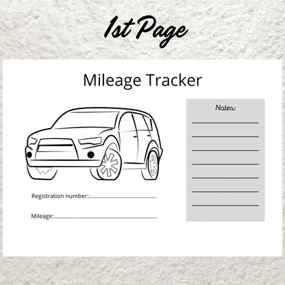 Editable Mileage Tracker Template Printable Mileage Log Work Trip Miles Tracker Business Vehicle Mileage Log Monthly Mileage Report Form