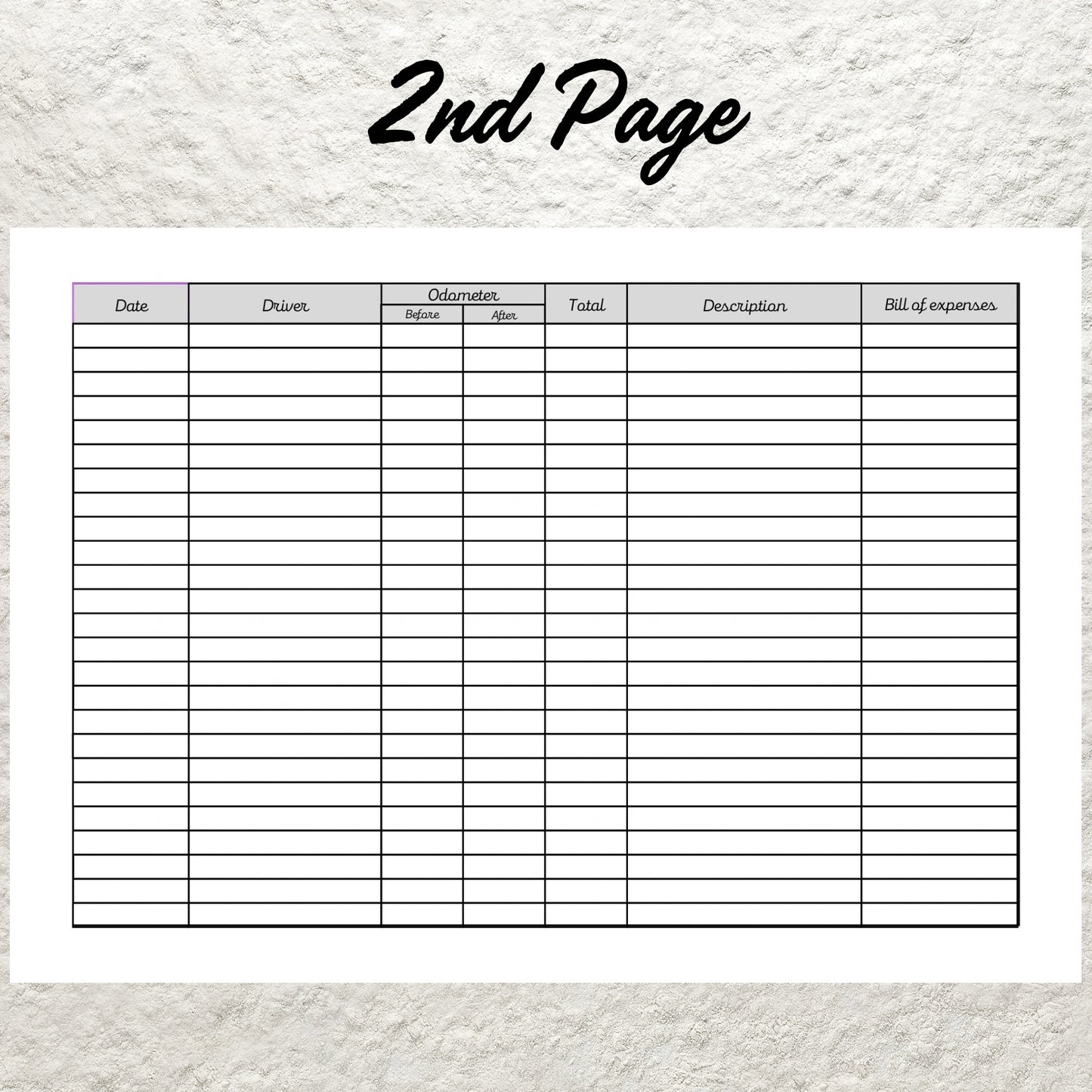 Editable Mileage Tracker Template Printable Mileage Log Work Trip Miles Tracker Business Vehicle Mileage Log Monthly Mileage Report Form