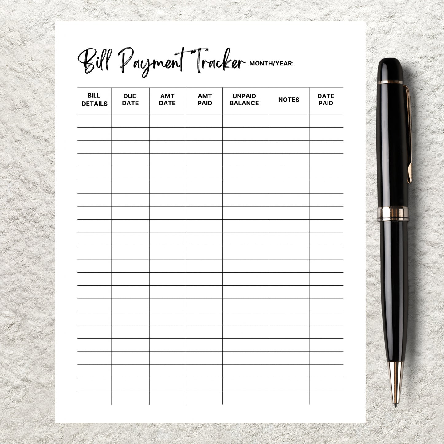 Editable Monthly Bill Tracker Yearly Bill Tracker Printable Monthly Bill Payment Checklist Log Finance Bill Planner Bill Pay Organizer