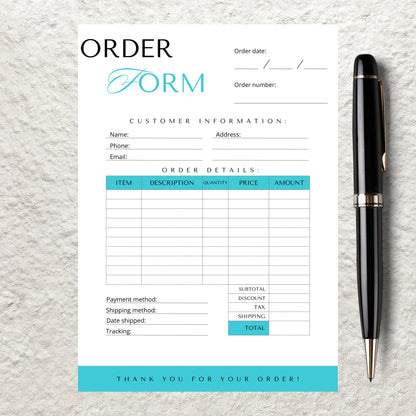 Editable Order Form Template Custom Order Form Small Business Purchase Order Form Craft Order Form Template Printable Instant Download