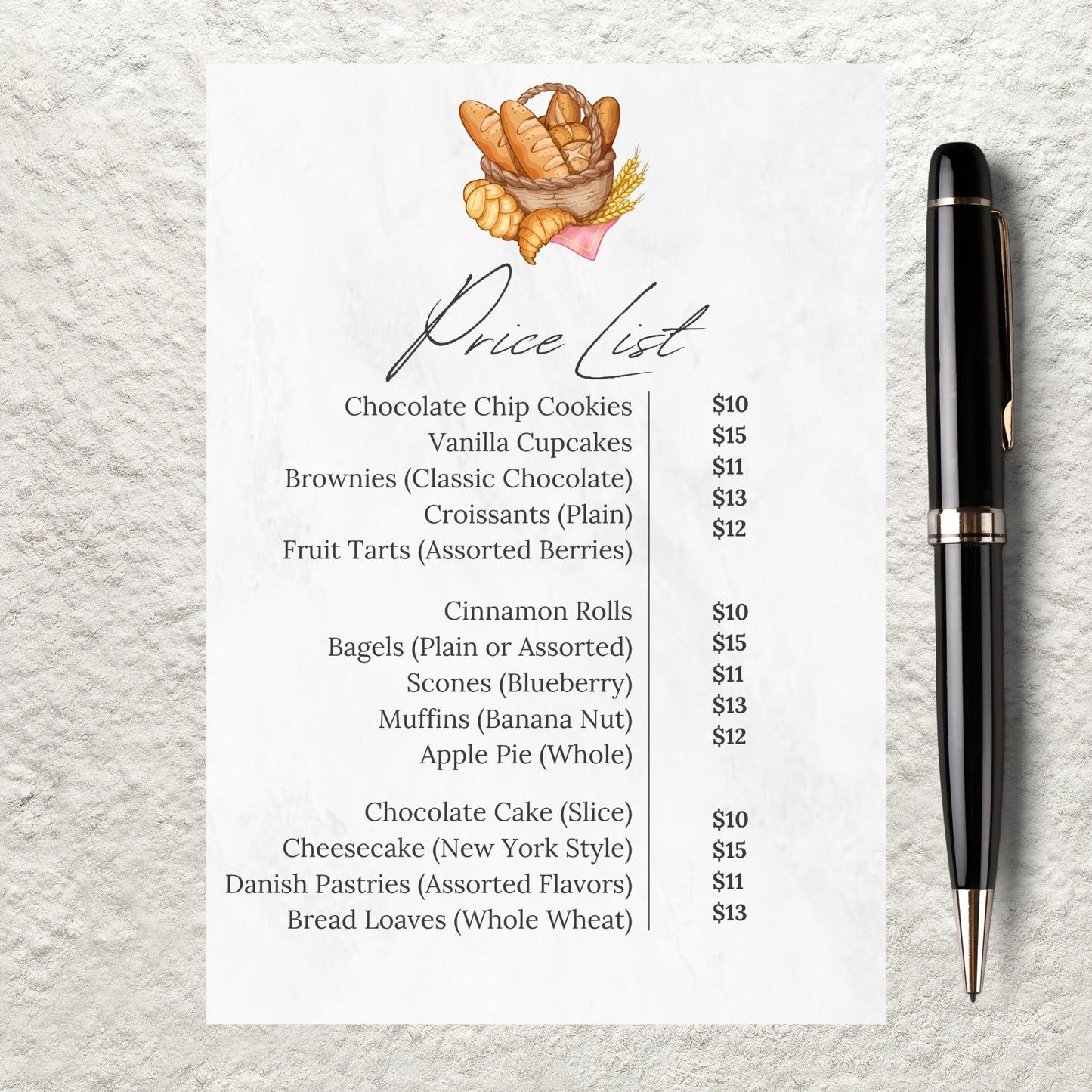 Editable Price List Template Small Business Price List Flyer Canva Pricing List Price Sheet Printable Instant Download