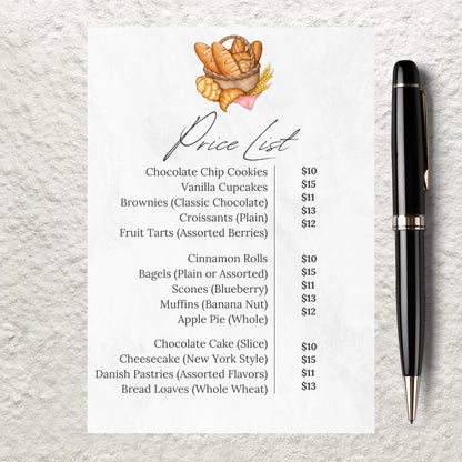 Editable Price List Template Small Business Price List Flyer Canva Pricing List Price Sheet Printable Instant Download