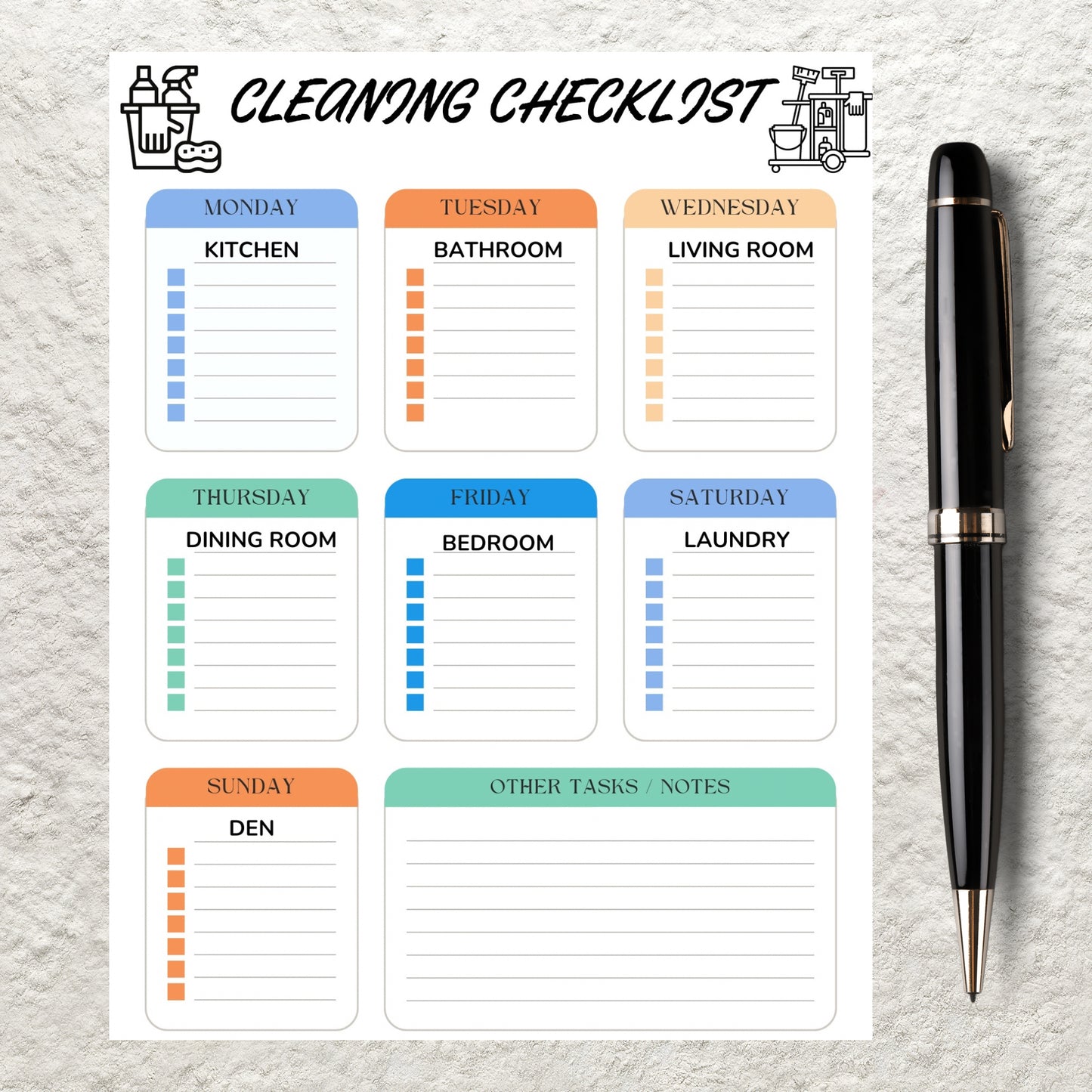 Editable Weekly Deep Cleaning Checklist Template Printable Cleaning Planner Airbnb Vacation Rental Cleaning List Plan Household Chore List