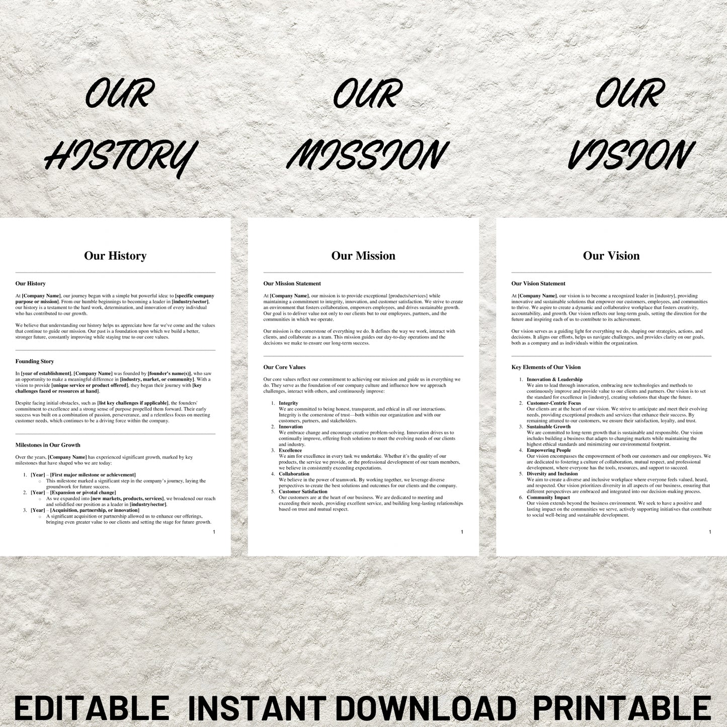 Employee Handbook Template Editable New Hire Handbook Printable Employee Welcome Packet Employee New Hire Onboarding HR Manual Templates