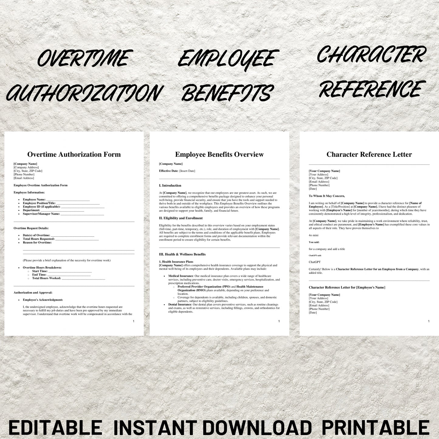 Employee Onboarding Bundle Templates Editable New Hire Form Packet Printable New Employee HR Onboarding Checklist New Hire Paperwork Forms