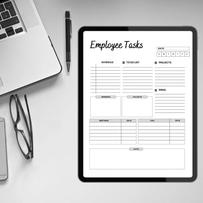 Employee Task List Template Printable Employee Log Work Job Allocation Assignment Sheet Tacker Work To Do List Employee Task Management