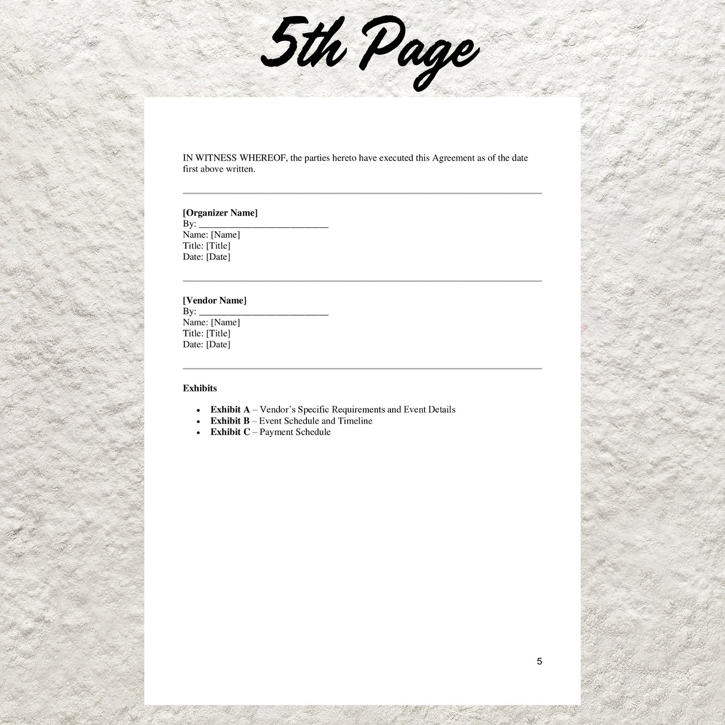 Event Vendor Contract Template Editable Event Vendor Agreement Printable Venue Décor Contract Event Planner Coordinator Service Agreement