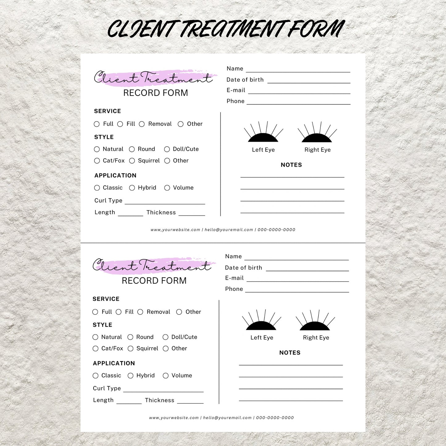 Eyelash Extension Forms Template Editable Printable Lash Consent Form Lash Consultation Eyelash After Care Card Esthetician Forms Lash Forms