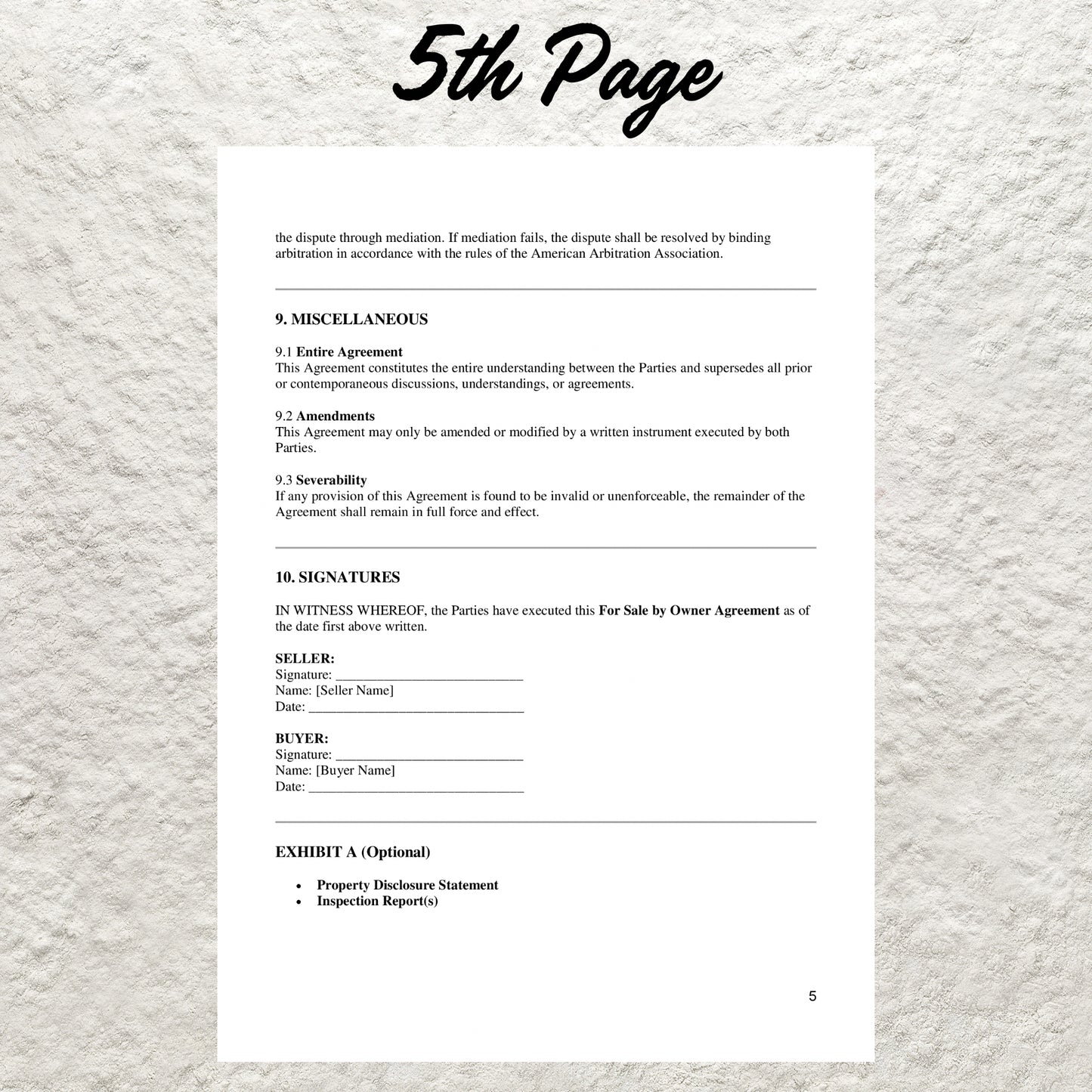 For Sale By Owner Contract Template Editable Real Estate For Sale By Owner Agreement Printable Real Estate Service Contract Property Sale