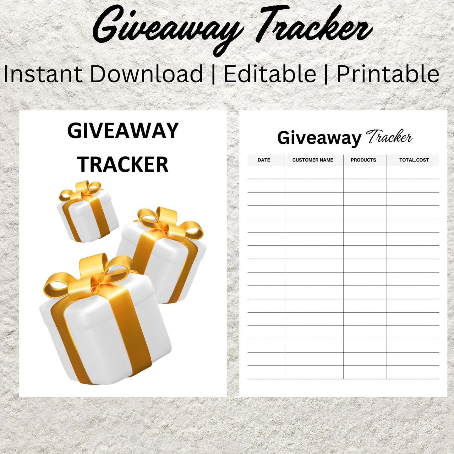 Giveaway Tracker Template Printable Social Media Planner Social Media Influencer Contest Giveaway Tracking Sheet Business Blogging Planner