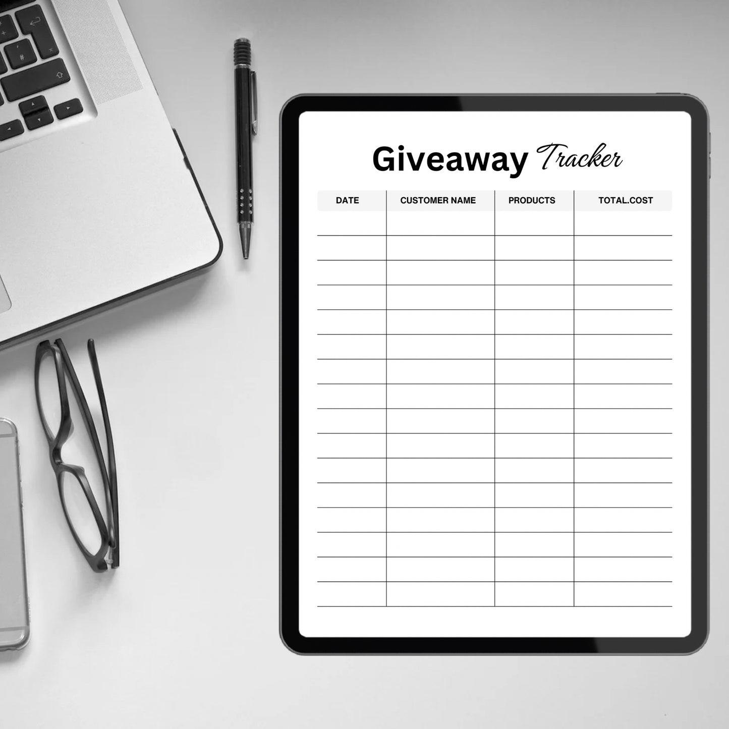 Giveaway Tracker Template Printable Social Media Planner Social Media Influencer Contest Giveaway Tracking Sheet Business Blogging Planner