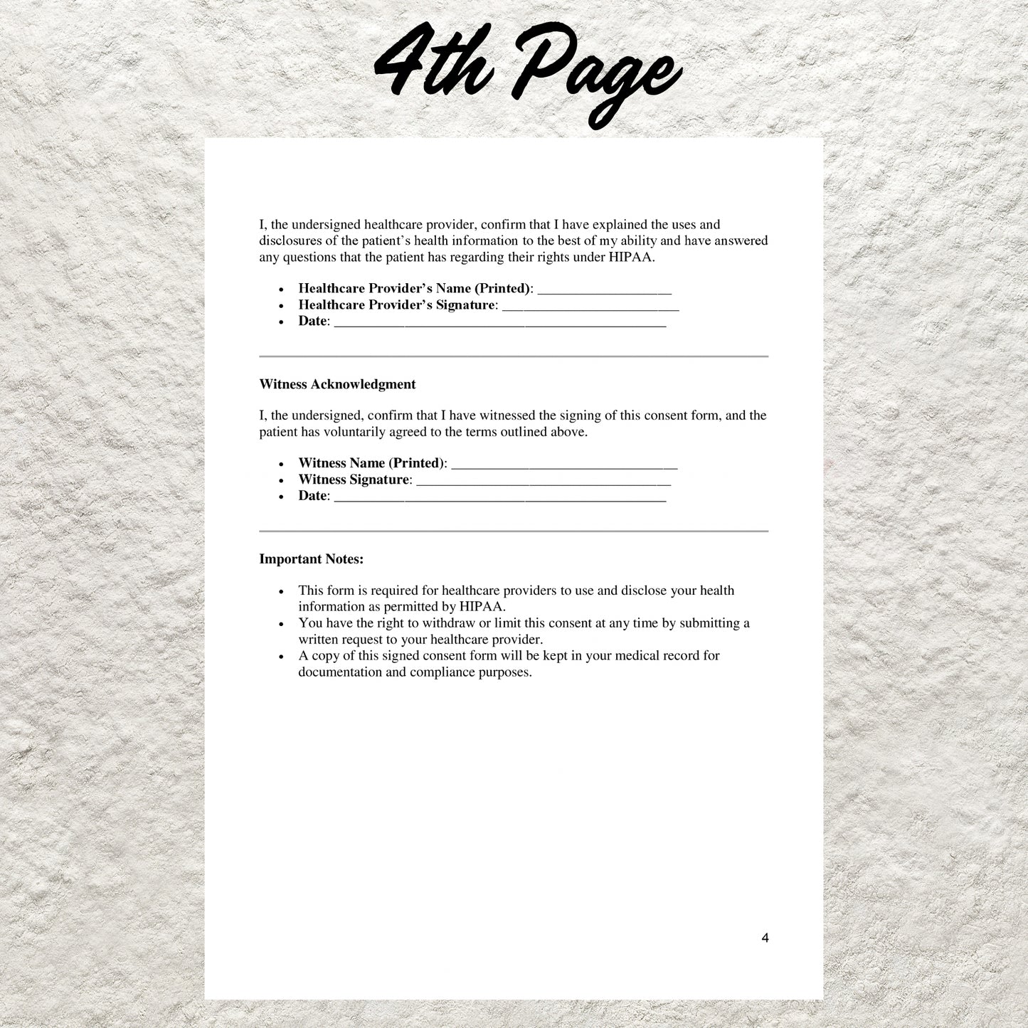 HIPAA Consent Form Template Editable HIPAA Compliance Patient Consent Form Printable Medical Consent New Patient Form Medical Office Form