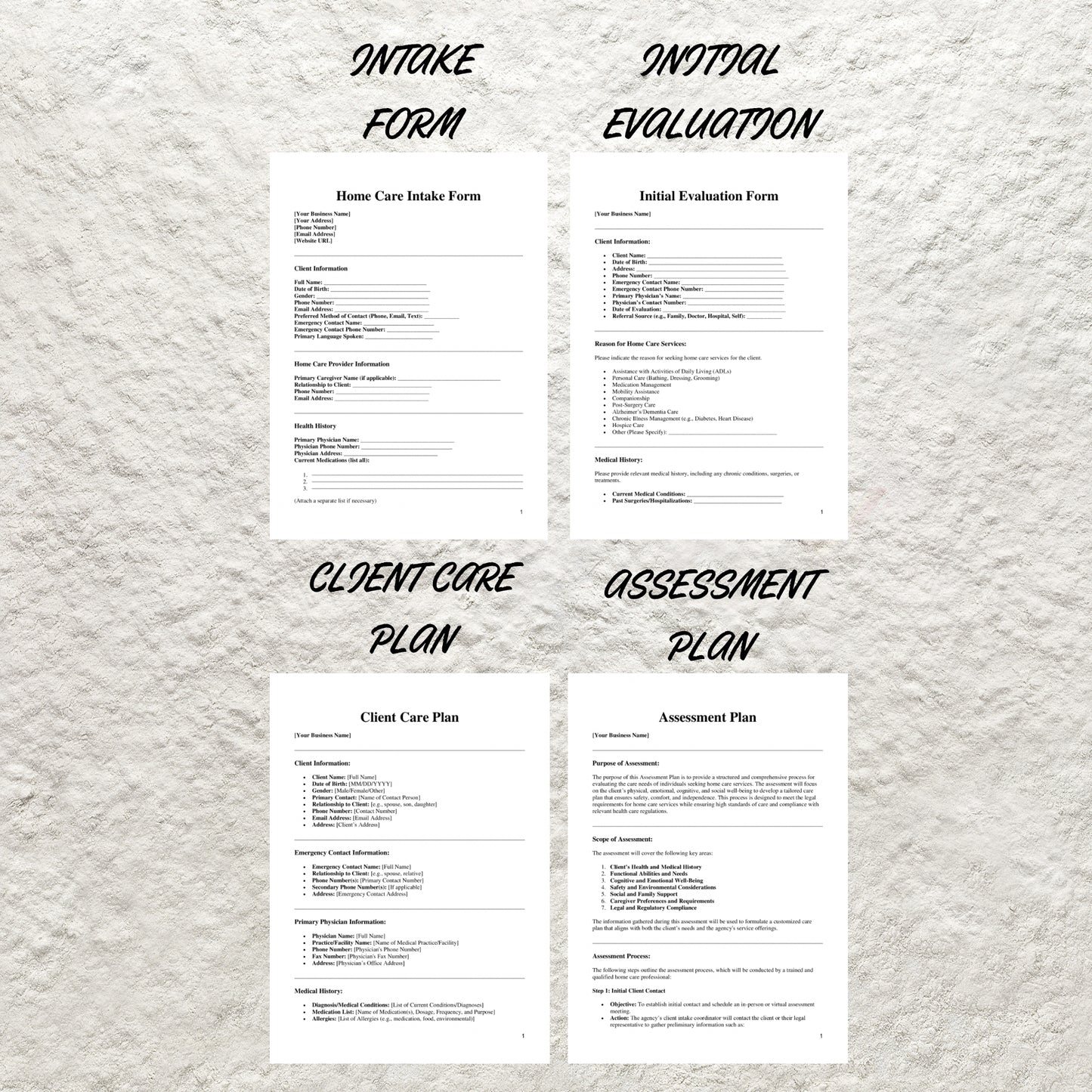 Home Care Business Templates Bundle Editable Professional Home Care Agency Forms Printable Home Care Intake Form Caregiving Business Forms