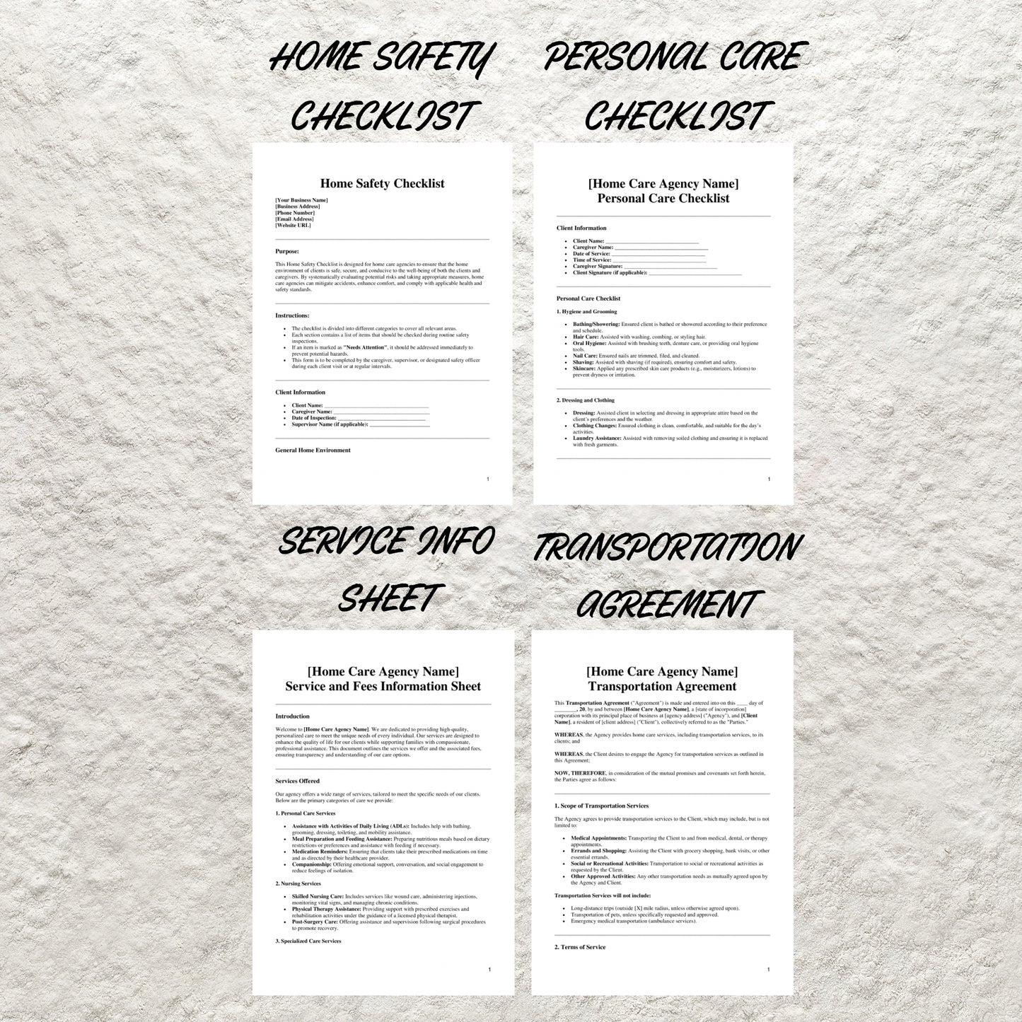 Home Care Business Templates Bundle Editable Professional Home Care Agency Forms Printable Home Care Intake Form Caregiving Business Forms