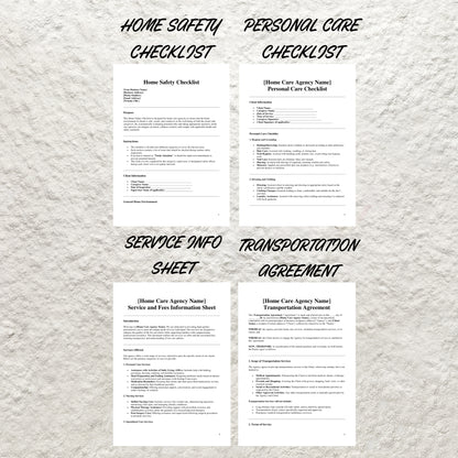 Home Care Business Templates Bundle Editable Professional Home Care Agency Forms Printable Home Care Intake Form Caregiving Business Forms