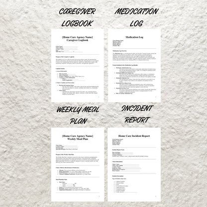 Home Care Business Templates Bundle Editable Professional Home Care Agency Forms Printable Home Care Intake Form Caregiving Business Forms