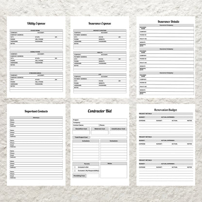 Home Renovation Planner Printable Home Improvement DIY Project Planner Editable House Renovation Checklist Interior Design Renovation Budget