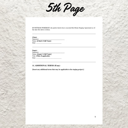 Home Staging Agreement Template Editable Home Staging Contract Printable Home Staging Service Agreement Property Staging Contract Form