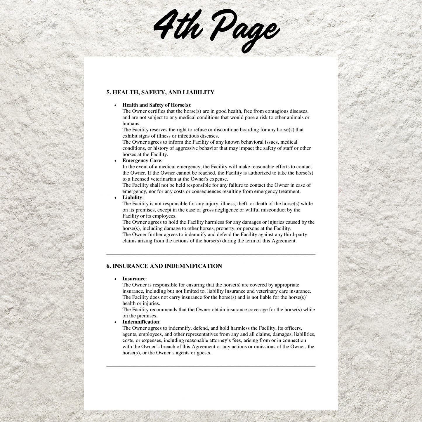 Horse Boarding Contract Template Editable Horse Care Boarding Agreement Form Printable Equine Boarding Agreement Equestrian Business Forms