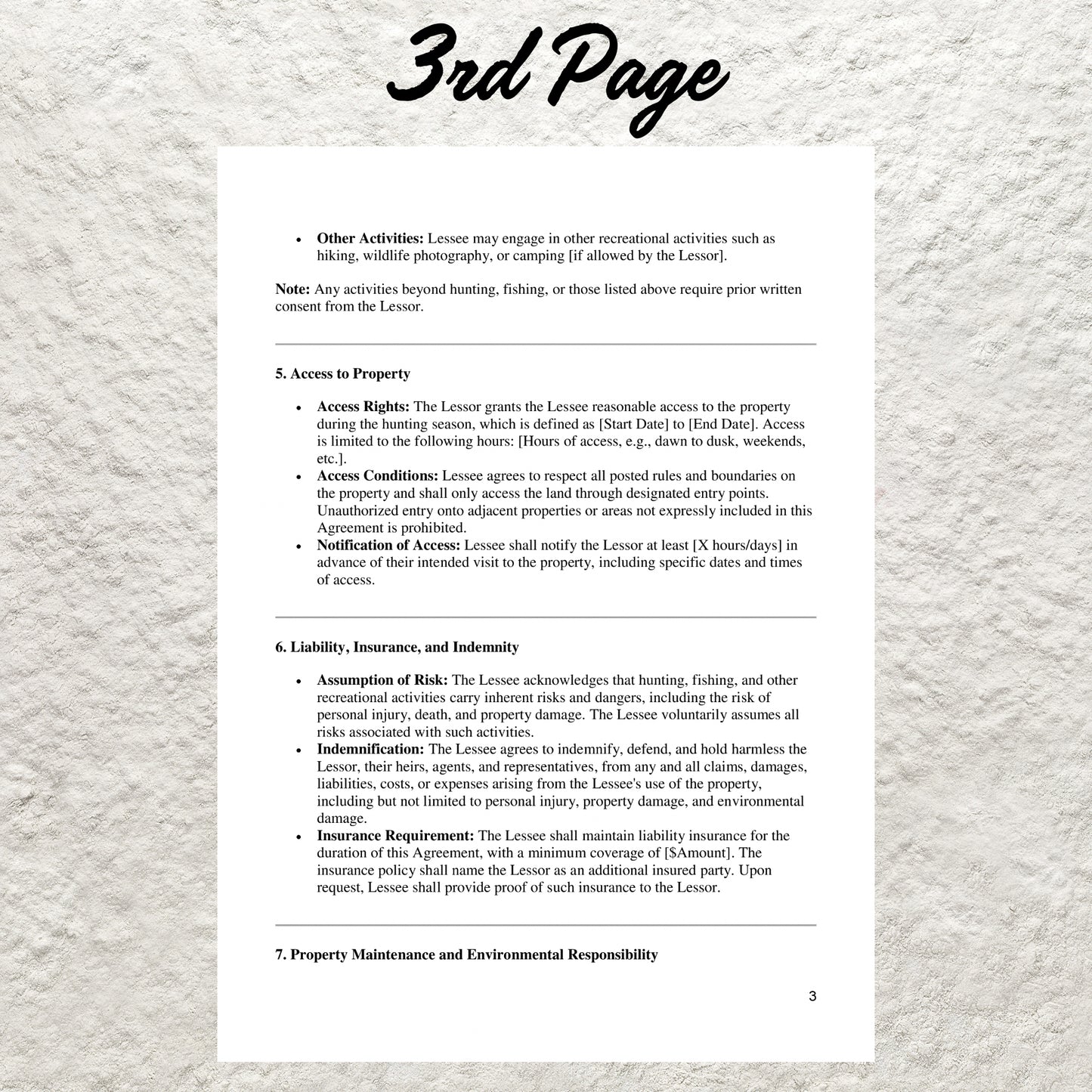 Hunting Lease Agreement Template Editable Hunting Land Lease Agreement Printable Hunting Contract for Hunters and Land Owners Hunting Lease